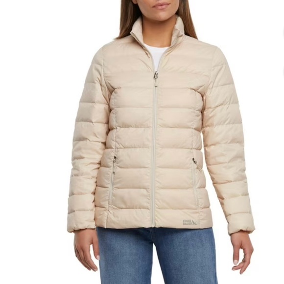 Eddie Bauer Women's Packable Jacket 650 Fill Power Down No Hood Zip Pockets 😍 - Picture 5 of 10